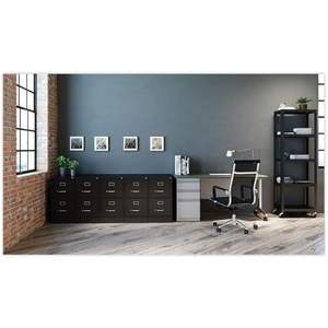 Archivador vertical económico de dos cajones tamaño carta con cajones metálicos negros - 15 x 22 x 28.37 - Product Image 1