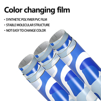 1.52*28m Stiker Dekoratif Bodi Mobil PVC Kamuflase Biru Tua Bebas Gelembung Anti UV Anti Gores