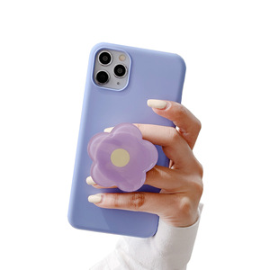 Hot Selling Cheap Flower Mobile Phone Accessories Acrylic Kickstand Phone Holder with White Grips