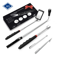 Car Repair Telescoping Inspection Mirror Magnetic Pick-Up Tool with LED Light Pick up Inspection Tool