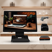 Sistema POS Todo en Uno Plegable de 15.6 Pulgadas con Windows 10/11/Linux/Android, Caja Registradora, Kiosco de Autoservicio, Punto de Venta para Tiendas