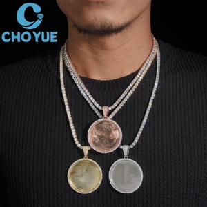 Fine Jewelry Hot Sale Hip Hop 925 Sterling <b>Silver</b> Memory Photo Pass Diamond Tester Moissanite Picture Pendant - Product Image 1