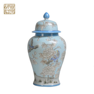 时尚家居装饰陶瓷姜罐蓝色白色 - Product Image 2