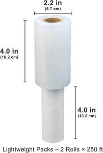 Huamaohengchun Rollo de Plástico Estirable de 4" x 500 pies, Rollos de Envoltura Retráctil con Asa, Paquete de 2 Envolturas de Plástico Ligeras para Mudanzas sin Desperdicios - Product Image 6