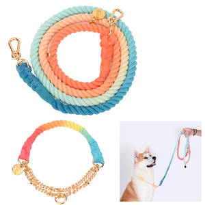 Nuevo diseño personalizado retráctil resistente perro <span class=keywords><strong>collar</strong></span> Correa conjunto algodón cuerda perro Correa entrenamiento correa para perro - Product Image 3