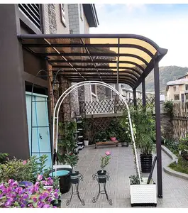 Auvent extérieur en polycarbonate à cadre en aluminium, auvent de balcon, revêtement de patio