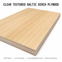 Contrachapado de Abedul Báltico Transparente Texturizado de 3/9/18 mm, Panel Ecológico con Acabado UV para Decoración de Muebles de Cocina y Hogar