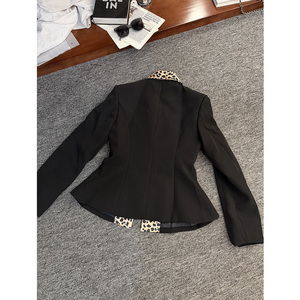 Blazer personnalisé pour femme, motif léopard, style football <span class=keywords><strong>La</strong></span> <span class=keywords><strong>Sape</strong></span> Culture Congo, noir, revers pointus, pour homme, idéal pour les fêtes d'anniversaire - Product Image 4
