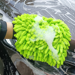 Gant de lavage de voiture en chenille double face épaissi vert émeraude 27x23.5x6 Outil de nettoyage imperméable - Product Image 3