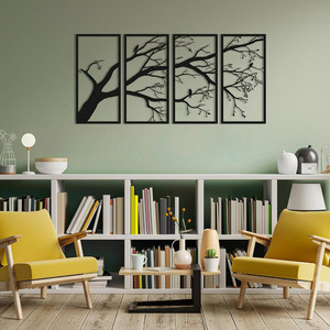 Hiện đại lớn kim loại cây chi nhánh bốn bộ tường trang trí nội thất tối giản tường nghệ thuật trang trí nội thất hiện đại trang trí - Product Image 3