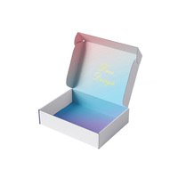 Boîte d'emballage écologique en carton recyclé holographique violet pour hijabs et chemises