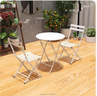 Table et chaise pliantes en métal pour le jardin, table et chaises de restaurant pour hôtels, jardin et cour