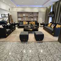 Choix de villas d'hôtels de luxe ensemble de meubles de salon en cuir véritable souple populaire quincaillerie extensible en cuivre forgé pour canapés