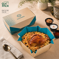 Boîte à emporter personnalisée de qualité alimentaire pour poulet et riz, pour Biryani, Mandi Bukhari, repas halal, restauration, emballage OEM
