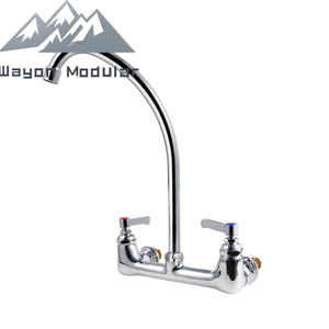 Rubinetto da cucina Wayon a parete, colore argento, con doppia maniglia, per lavello commerciale - Product Image 2