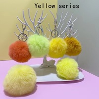 2024 chaud 8cm auto-défense breloque porte-clés bouffée boule pompon porte-clés accessoire peluche porte-clés jouet en fourrure