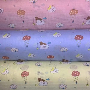 Tela de Gasa a Cuadros Pequeños de Doble Capa 100% Algodón con Estampado de Dibujos Animados para Pijamas <span class=keywords><strong>Infantiles</strong></span>, Sábanas y Fundas de Edredón - Product Image 1