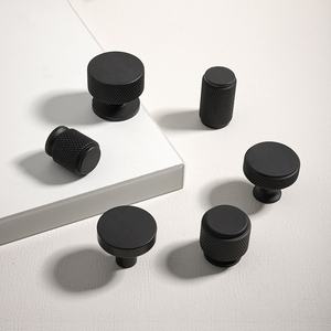 Modern Minimalist tek delik kolu dolap çekmece siyah gül altın fırçalanmış gümüş alüminyum mobilya küçük kol oturma odası - Product Image 4