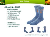 Chaussettes résistantes au feu en laine mérinos ignifuges Lenzing FR de travailleurs avec logo personnalisé OEM