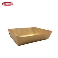 Boîtes en papier kraft jetables durables à fentes, 14*11*3.5cm, rectangulaires, couleur personnalisée, imprimées en héliogravure, pour aliments et snacks, vente en gros