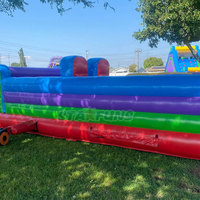 Parcours d'obstacles gonflable commercial pour enfants, jeux de sport en plein air, combo de glissades gonflables, parcours d'obstacles gonflable