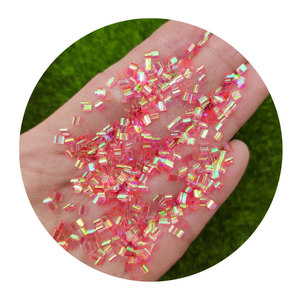 ลูกปัดบิงซูสีเขียวนีออนแบบมีประกาย 2 มม. สำหรับทำสไลม์กรุบกรอบ ลูกปัดสีรุ้งแบบมีประกาย กลิตเตอร์ 3 มิติ - Product Image 2