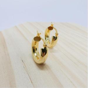 Fashion Dainty Jewelry Sterling <strong>Silver</strong> Gold Plated Earrings Trendy Tube <strong>Hoop</strong> Earrings Thick <strong>Small</strong> Hollow <strong>Hoops</strong> - Product Image 2
