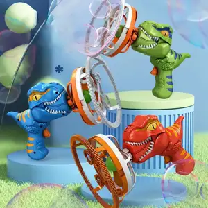 2023 Top Sale Sommer Outdoor Neuankömmling Kinder Elektro Fan Dinosaurier Bubble Gun Maschine für Kinder