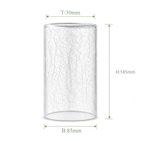 Abat-jour en verre transparent craquelé en forme de tube cylindrique, couvercle décoratif de remplacement pour applique murale intérieure
