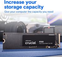 قرص صلب داخلي Crucial P310 2280 PCIe Gen4 3D NAND NVMe M.2 بسعة 1 تيرابايت للحاسوب المحمول بسرعة قراءة 7100 ميجابايت/ثانية