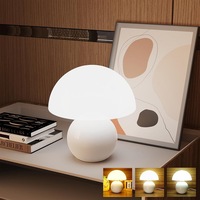 Lampe de table en céramique haut de gamme en forme de champignon avec variateur d'intensité pour la chambre à coucher, veilleuse - Design minimaliste et moderne
