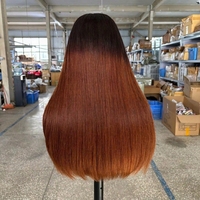 Produits de beauté : Perruque en cheveux humains de qualité supérieure, 15A SDD Vietnam, ultra-lisse, sans colle, avec dentelle, densité 300%, coupe dégradée avec frange, couleur ombrée