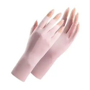Profesional UPF50 + Guantes de protección UV Luz UV Gel protector Guantes de manicura Anti UV Guantes sin dedos para mujeres