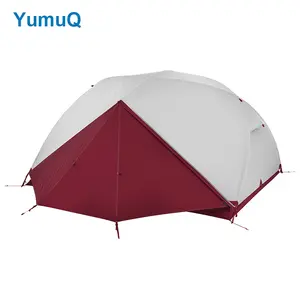 YumuQ 213cm 68D Ripstop poliestere rivestito in PU/DWR 1500mm 3 persone ultraleggero flessibile palo telaio campeggio Backpacking tenda