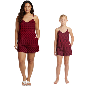 Conjuntos <span class=keywords><strong>de</strong></span> pantalones cortos a juego para madre e hija, monos bonitos para niñas con estampado samoano, polinesio, Tapa, Fiyi, y monos hawaianos para mujer. - Product Image 3
