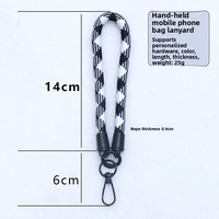 Nouveau cordon de téléphone en polyester fait main Huayang, motif coloré, sangle de tasse polyvalente, breloque porte-clés, pendentif de sac à dos DIY