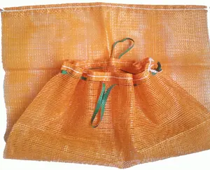 plastic PP woven leno net poly drawstring tubular mesh bag for potato onion orange