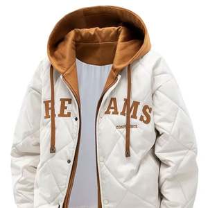 Chaqueta de Invierno Gruesa para Hombre, 100% Poliéster, Estilo Parka, Cierre Frontal con Cremallera, Diseño con Capucha, Corte Regular para Esquí - Product Image 1