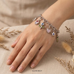 จี้รูปหัวใจประดับเพชรซิคอนสีเงินสเตนเลสสตีลสำหรับเด็ก |   เครื่องประดับกันน้ำ ป้องกันอาการแพ้ ไม่หมอง ทันสมัย - Product Image 4