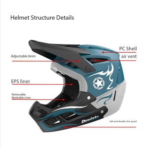 Volledig veilige DUAL SPORT helm met geïntegreerd insectennet, anti-impact, voor volwassenen, outdoor fietsen, mountainbike, off-road gebruik, 11-15 Air - Product Image 2