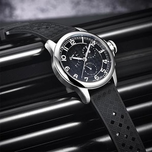 Montre pour homme, montre-bracelet à quartz multifonction avec bracelet en silicone, mouvement VH88, montre de luxe pour homme, étanche, lumineuse, date, semaine - Product Image 5