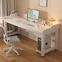 Bureau d'ordinateur à double panneau en bois simple et moderne pour la maison/les études et le bureau/les jeux pour les étudiants