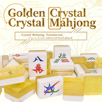 Ensemble de Mahjong en Acrylique Solide Translucide Brillant, Sculpté en Relief Profond avec Symbole Clair, pour Usage Domestique, Manipulation Manuelle, Loisirs et Fêtes