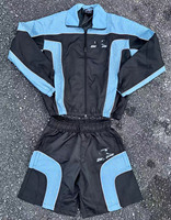 Ensemble veste et short de jogging pour homme, coupe-vent softshell imperméable avec logo personnalisé en strass, patchwork unisexe