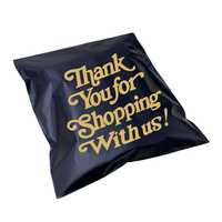 Enveloppe d'expédition en polyéthylène noir mat biodégradable avec logo personnalisé imprimé pour vêtements, t-shirts, sacs d'expédition