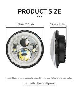 ไฟหน้า LED ทรงกลมขนาด7 "<span class=keywords><strong>H4</strong></span> HS1ไฟหน้ารถจักรยานยนต์ H13 9003รูตานางฟ้าไฟเลี้ยวสีเหลืองสำหรับรถจี๊ป Wrangler - Product Image 5