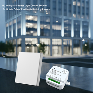 Solution de contrôle d'éclairage sans fil RF433 étanche en ABS, sans câblage, pour projets hôteliers, bureaux et bâtiments résidentiels - Product Image 1