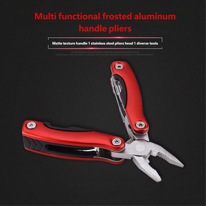 Outdoor <b>Multi</b>-Function Metric Folding <b>Pliers</b> with Aluminum Alloy Handle Serrated Steel Jaw for Crimping DIY OEM/ODM Customizable - Product Image 3