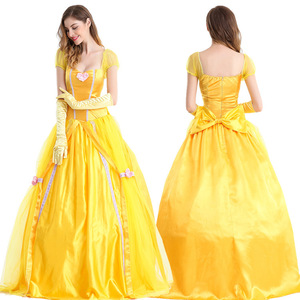 Ecowalson adulto amarillo <span class=keywords><strong>bestia</strong></span> princesa Bella disfraz Halloween Cosplay fiesta mascarada campana corte <span class=keywords><strong>reina</strong></span> roles Sui - Product Image 1