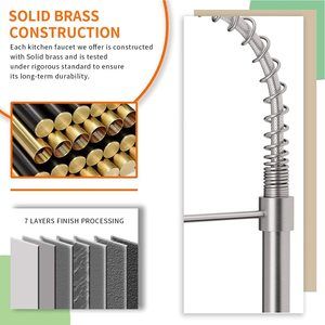 <span class=keywords><strong>Rubinetto</strong></span> da cucina di lusso in acciaio inossidabile 304 cromato con molla, miscelatore caldo/freddo estraibile per lavello domestico - Product Image 3